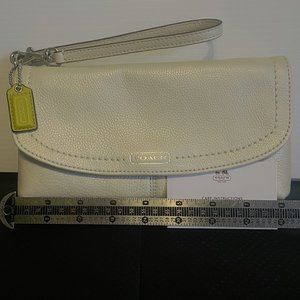 Coach Leather Flap Wristlet Clutch Bag